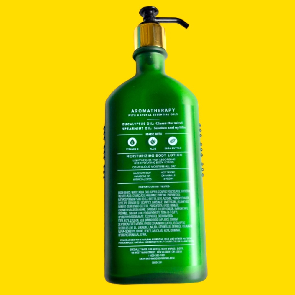 NEW Bath & Body Works AROMATHERAPY EUCALYPTUS SPEARMINT Lotion 6.5oz - Picture 2 of 10